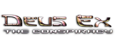 Deus Ex: The Conspiracy title screen for Playstation 2